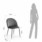 Set mit 4 Stühlen aus Mikrofaserstoff mit Samteffekt – Terbio Viadurini