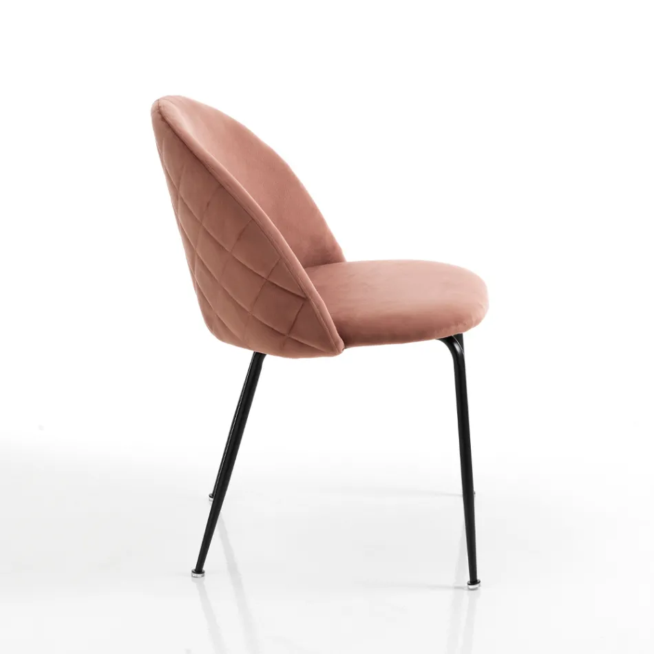 Set mit 4 Stühlen aus Mikrofaserstoff mit Samteffekt – Terbio Viadurini