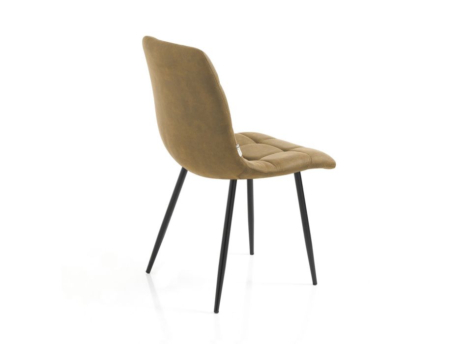 Set mit 4 Stühlen aus Stoff mit Samteffekt – Kupfer Viadurini