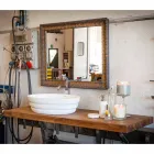 Set von Design-Hängemöbeln für Badezimmer aus gestreiftem Teak Poggio Viadurini