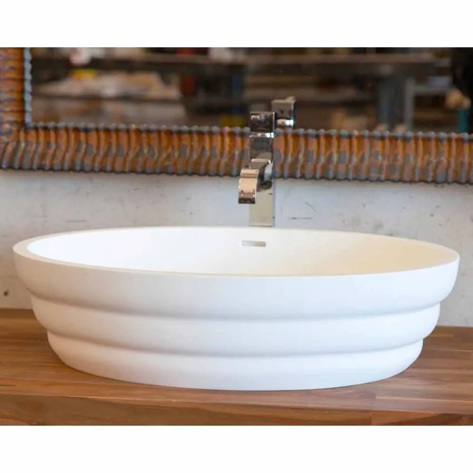 Set von Design-Hängemöbeln für Badezimmer aus gestreiftem Teak Poggio Viadurini