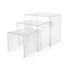 Dreiteiliges Set aus Plexiglas-Beistelltischen, hergestellt in Italien - Leandro Viadurini