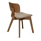 Zwei Stühle mit Holzoptik und gepolstertem Stoffsitz - Antea Viadurini