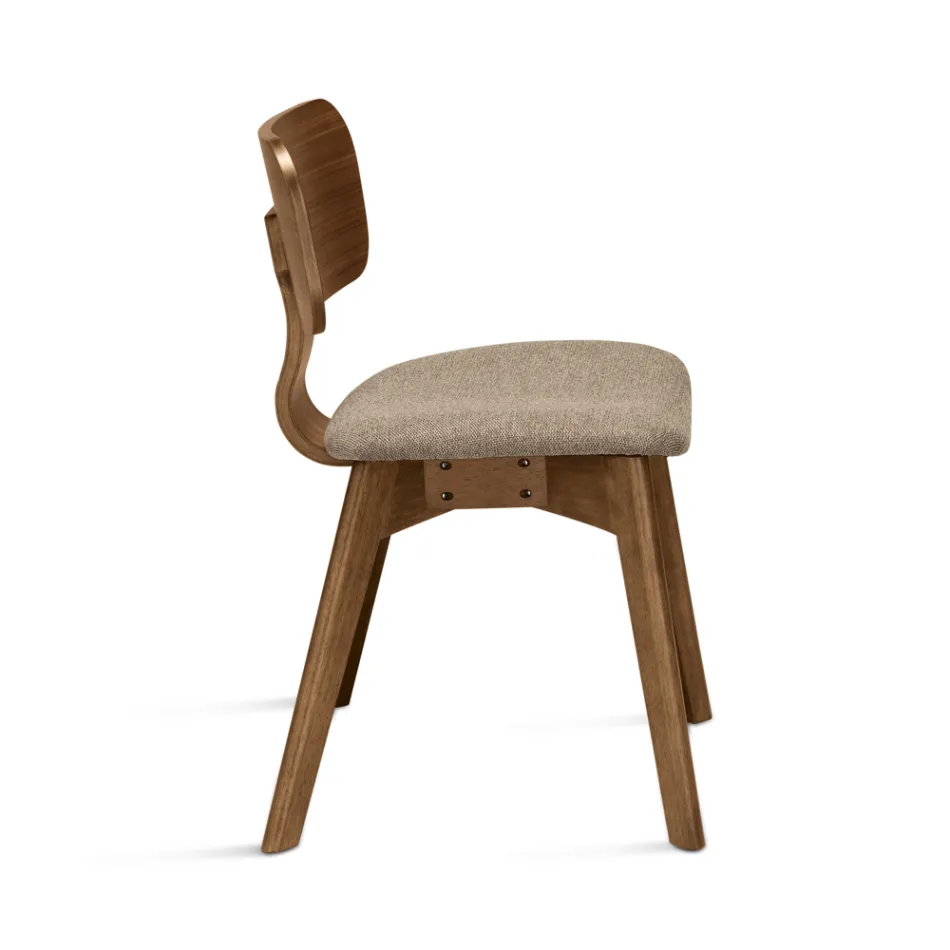 Zwei Stühle mit Holzoptik und gepolstertem Sitz – Antea Viadurini
