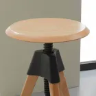 Hocker in Buche natur Leben und insbesondere Polypropylen Sit Viadurini