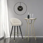 Hoher Barhocker aus Holz und Metall mit Sitz aus Polyester - Enzo Viadurini