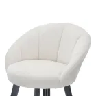 Hoher Barhocker aus Holz und Metall mit Sitz aus Polyester - Enzo Viadurini