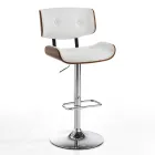 Hoher Küchenhocker aus Kunstleder und Sperrholz - Nebbia Viadurini