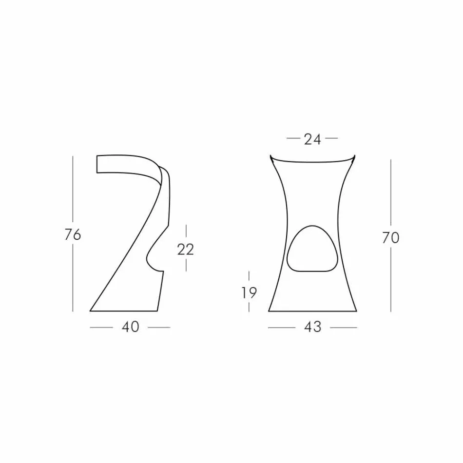 Moderner High Design Hocker aus Polyethylen - Koncord Next by Slide Viadurini