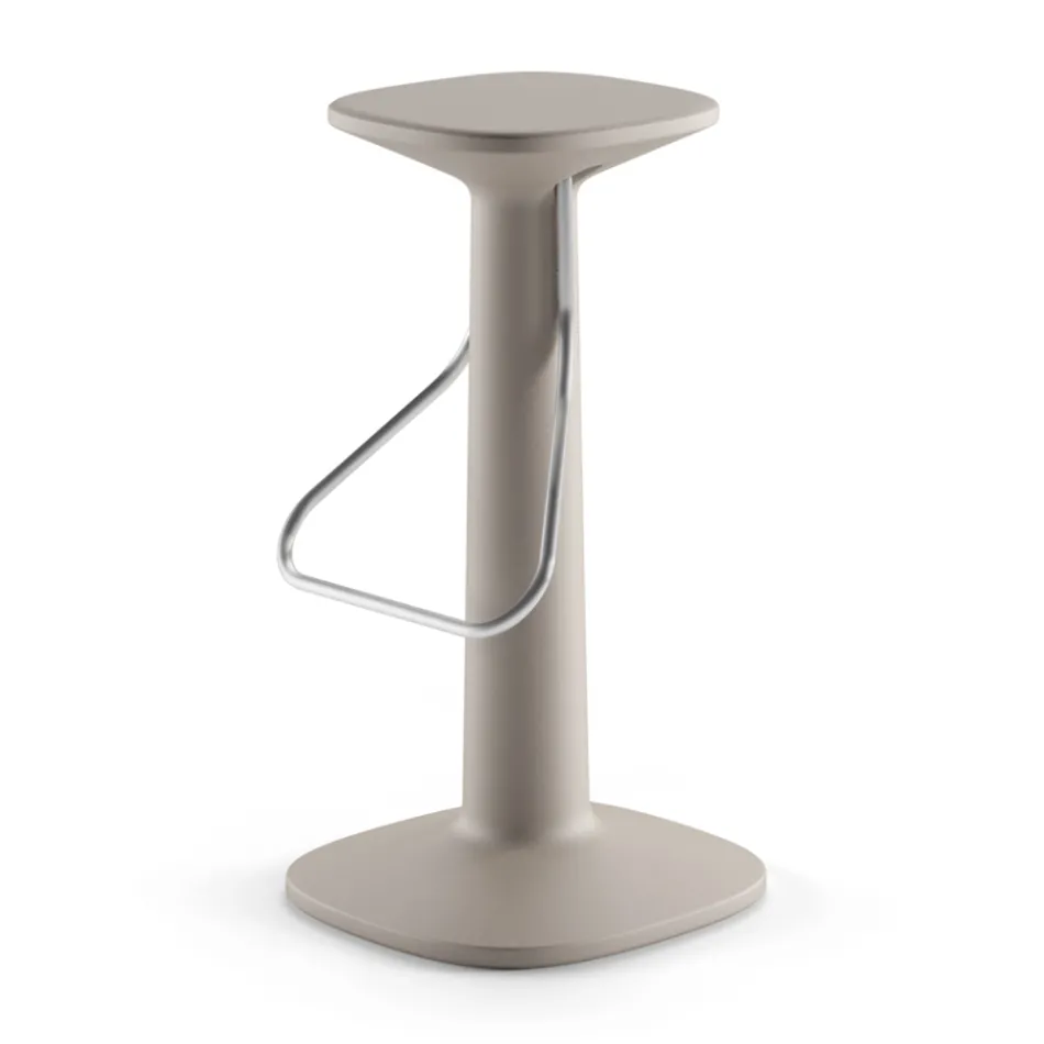 Hoher Designhocker aus Polyethylen und Edelstahl, hergestellt in Italien – Pito Viadurini