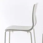 Hoch stapelbarer Polypropylen-Hocker mit Metallbasis, 2 Stück - Kiara Viadurini