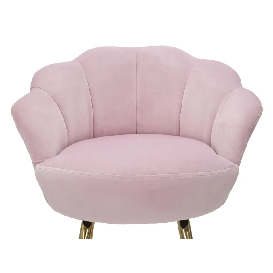 Hoher Hocker aus goldenem Eisen mit Sitz mit Samtbezug - Annina Viadurini