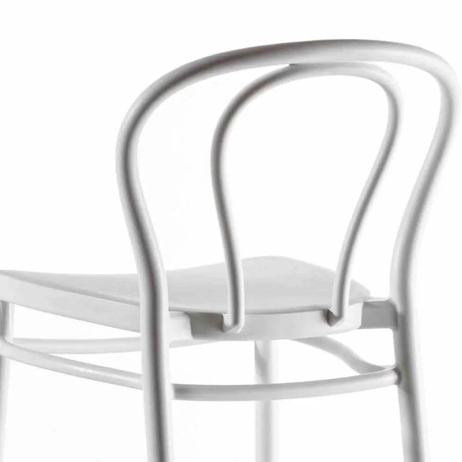 Hoher Polypropylen Hocker mit Fußstütze, 4 Stück - Gaya Viadurini