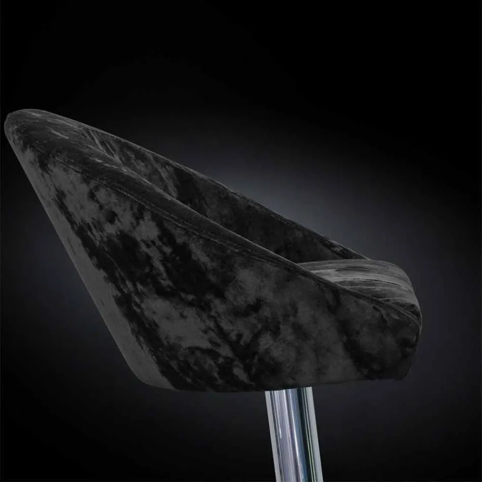 Hoher Hocker aus Samt und Stahl mit verstellbarem Lift Made in Italy - Bilbao Viadurini