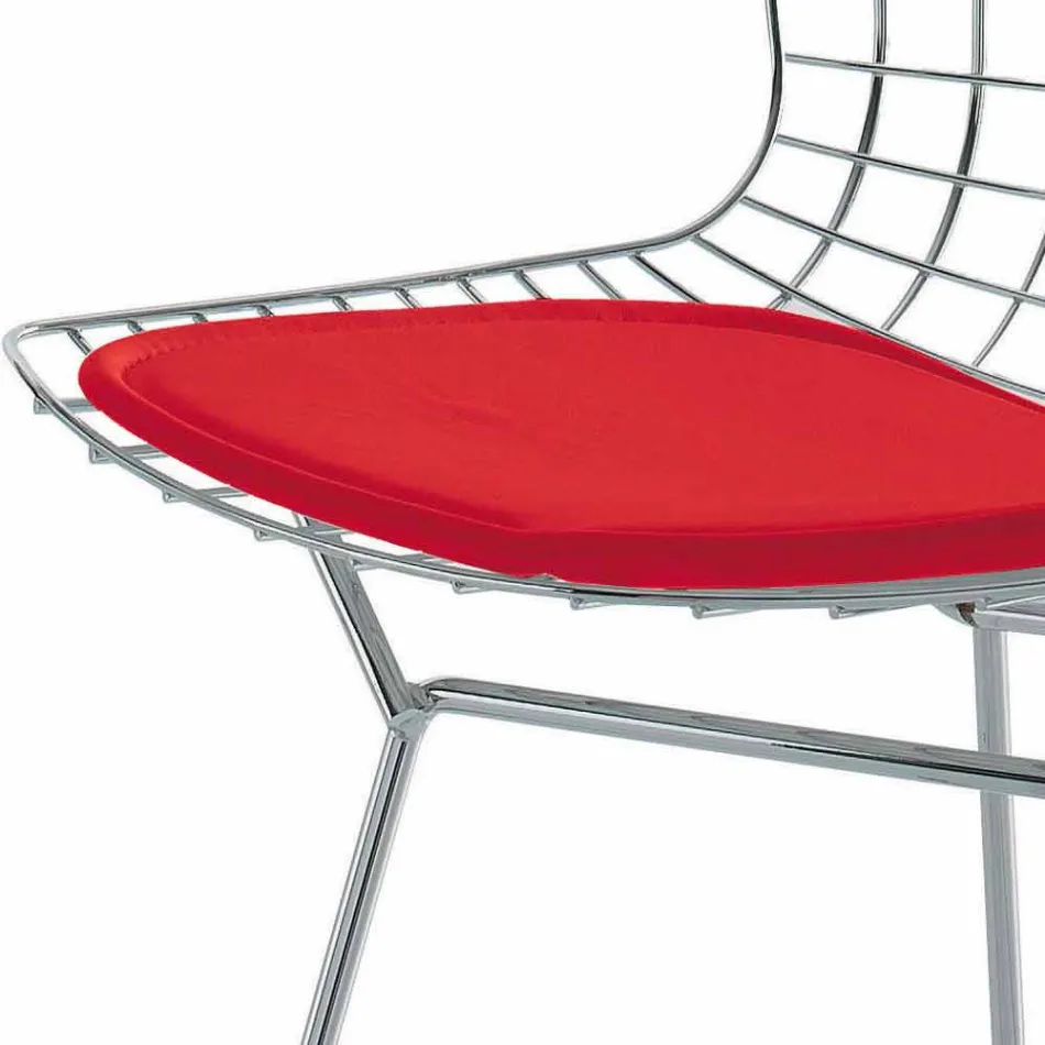 Hoher Barhocker aus Leder mit Stahlstruktur Made in Italy - Beniamino Viadurini