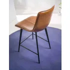 Hocker mit 4 Beinen, H 65 aus Kunstleder mit Kunstleder-Effekt - Ovid Viadurini