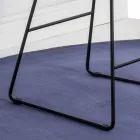 Hocker mit Kufengestell, Ledersitz in Lederoptik - Ovid Viadurini