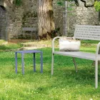 Niedriger quadratischer Outdoor-Hocker aus Stahl Made in Italy - Azul Viadurini