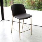 Hocker mit Metallgestell und Kunstledersitz, hergestellt in Italien – Ivy Viadurini