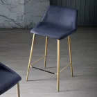 Hocker mit Metallbeinen und Monocoque-Stoffsitz Made in Italy - Hinata Viadurini
