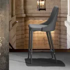 Hocker mit Rückenlehne, Design Metal Base - Berenice Viadurini