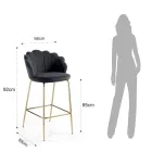 Hocker mit gepolstertem Sitz, bezogen mit Stoff – Silikon Viadurini