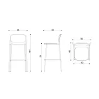 Küchenhocker aus Eichenholz und Metall Made in Italy 2 Stück - Saffia Viadurini