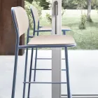 Küchenhocker aus Eichenholz und Metall Made in Italy 2 Stück - Saffia Viadurini