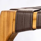 Designer-Badezimmerhocker aus Teakholz mit geflochtener Sitzfläche – Yucca Viadurini