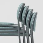 Küchenhocker aus Stoff und Metall Made in Italy 2 Stück - Sangria Viadurini