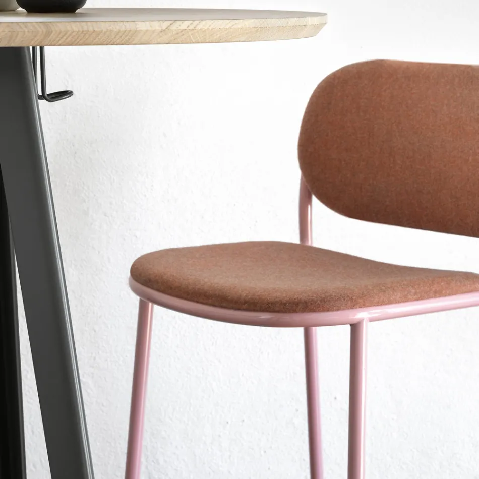 Küchenhocker aus Stoff und Metall Made in Italy 2 Stück - Sangria Viadurini