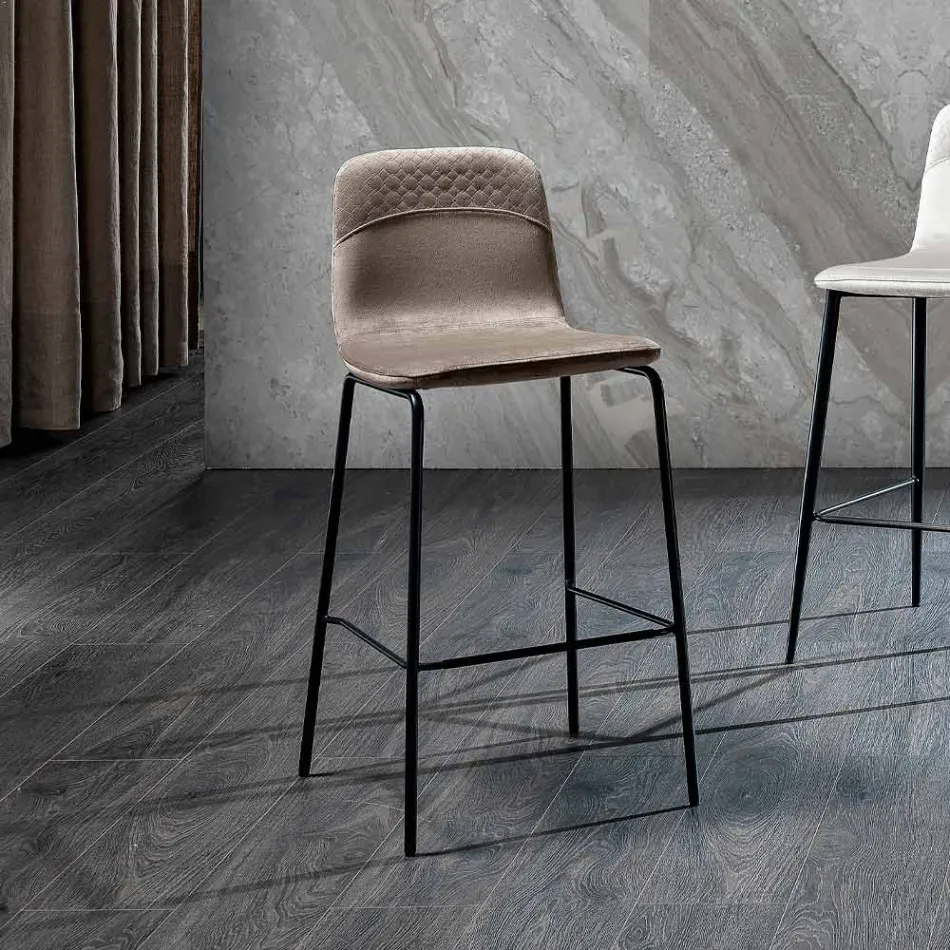 Küchenhocker aus farbigem Samt, modernes und elegantes Design – Bizet Viadurini