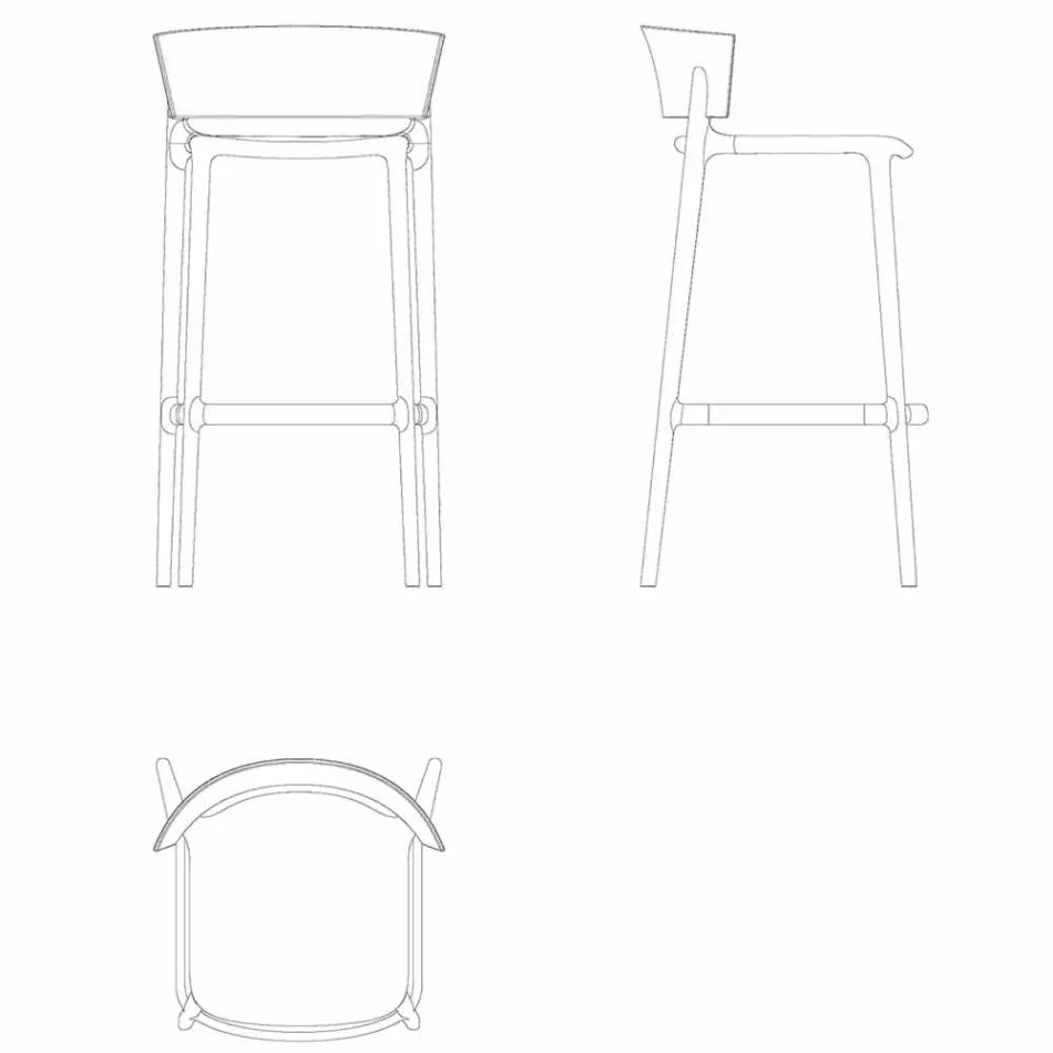 Moderner Outdoor-Hocker Africa H 95 cm von Vondom aus Polypropylen Viadurini