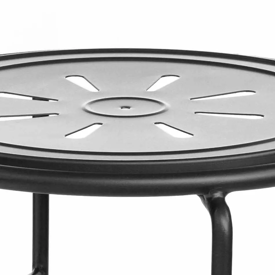 Handgefertigter Gartenhocker aus Eisen mit Fußstütze Made in Italy - Sireo Viadurini