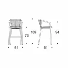 Stapelbarer Gartenhocker aus Aluminium und technischem Stoff - Smart von Varaschin Viadurini