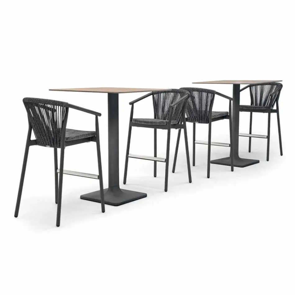 Stapelbarer Gartenhocker aus Aluminium und technischem Stoff - Smart von Varaschin Viadurini