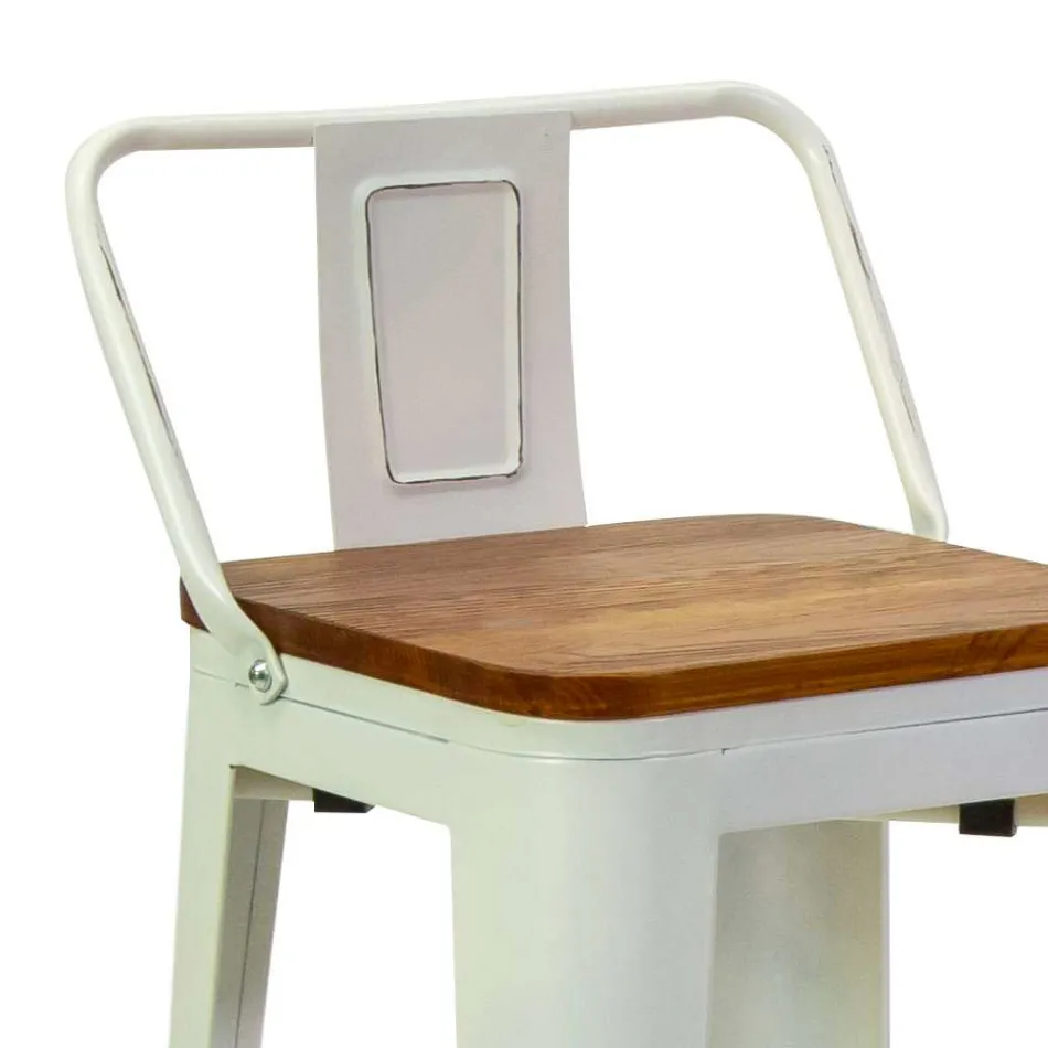 Innen- und Außenhocker aus Eisen und Holz - Schreibwaren Viadurini