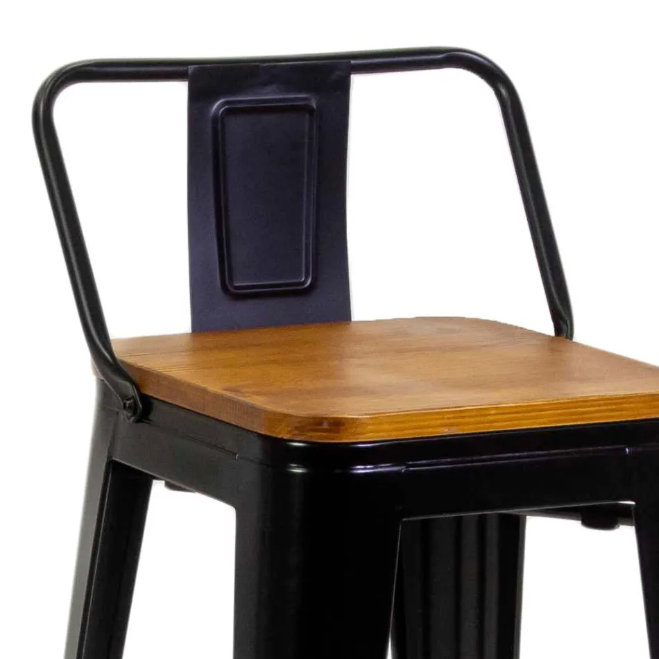 Innen- und Außenhocker aus Eisen und Holz - Schreibwaren Viadurini