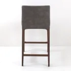 Indoor-Hocker aus Eschenholz und Kunstleder Made in Italy - Floki Viadurini