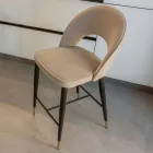 Wohnzimmerhocker mit Metallstruktur und galvanisierten Messingspitzen - Sergei Viadurini