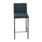 Wohnzimmerhocker aus Kunstleder und Struktur aus Nikel Made in Italy - Cleto Viadurini