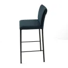 Wohnzimmerhocker aus Kunstleder und Struktur aus Nikel Made in Italy - Cleto Viadurini