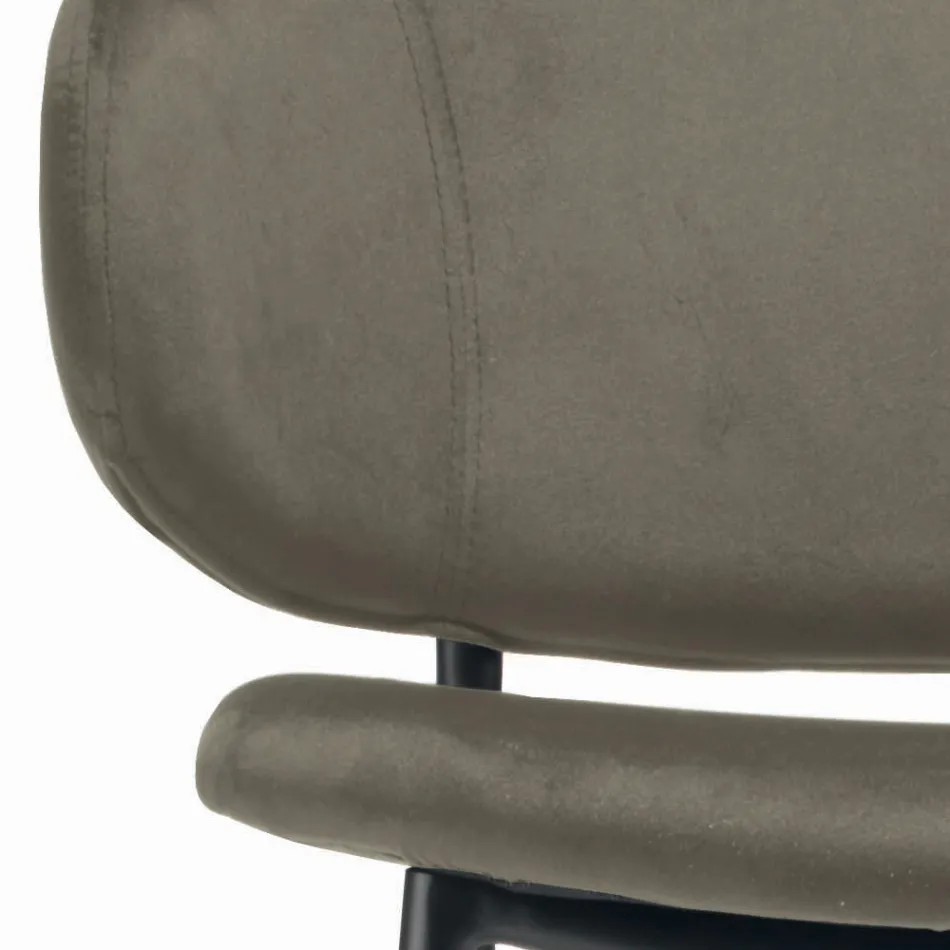 Wohnzimmerhocker aus Stahl und Samt, hergestellt in Italien – Rimini Viadurini