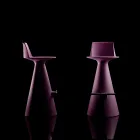 Wohnzimmerhocker aus Polyethylen mit Fußstütze - Ellipse Viadurini