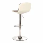 Design Hocker mit Gaslift aus Stoff und verchromtem Metall, 2 Stück - Chrom Viadurini