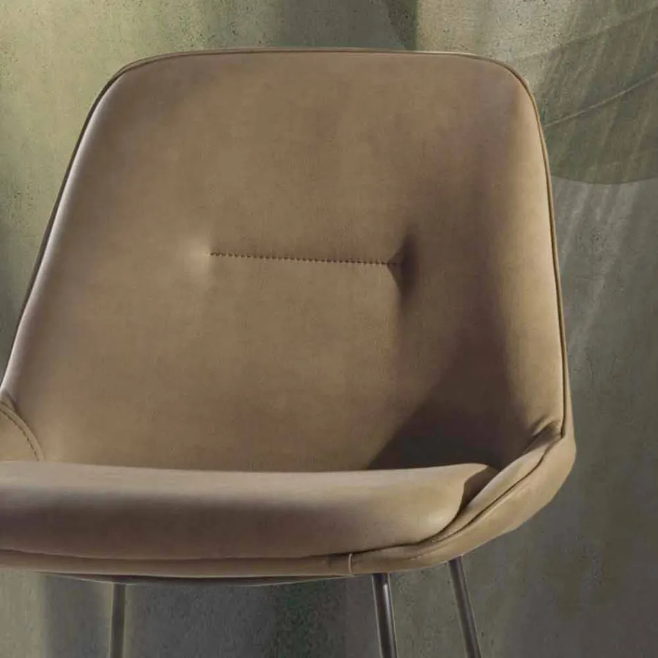 Hocker im modernen Design mit lackiertem Metallschlitten Viadurini