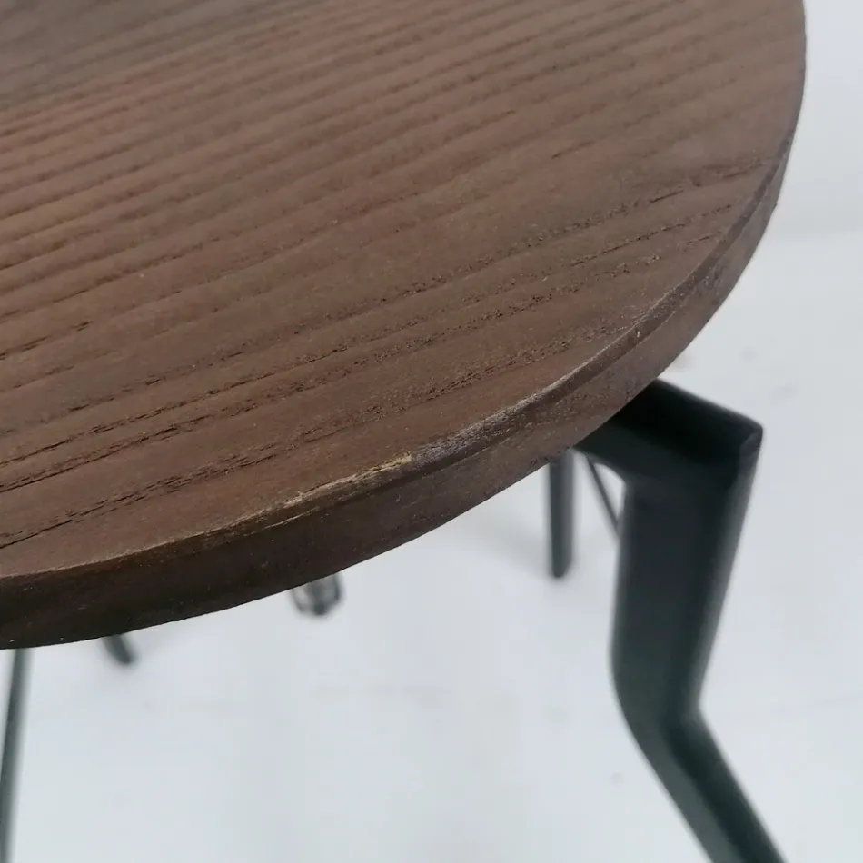 Moderner Designhocker aus Metall und Holz verstellbar Livorno1 Viadurini