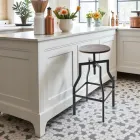 Moderner Designhocker aus Metall und Holz verstellbar Livorno2 Viadurini