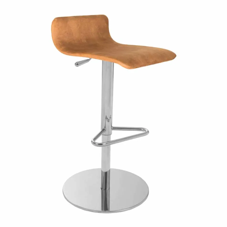 Design Hocker mit verstellbarem Sitz und Inigo Chromgestell Viadurini