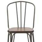 Moderner Designhocker im Industriestil aus Eisen und Holz, 2 Stück - Erika Viadurini